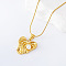3Pcs Stainless Steel & Imitation Pearl Textured Heart Pendant Necklaces for Women, White, Golden, 15.75 inch(40cm)