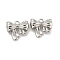 Brass Charms, Bowknot Charms, Cadmium Free & Nickel Free & Lead Free, Platinum, 10x11x3.5mm, Hole: 1.2mm
