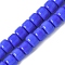 Handmade Lampwork Beads Strands, Rondelle, Royal Blue, 7.5x5.5mm, Hole: 1.5~1.8mm, about 40pcs/strand, 9.35''(23.75cm)