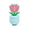 Flower Food Grade Silicone Focal Beads, DIY Nursing Necklaces Making, Pale Turquoise, 28.5x15x13.5mm, Hole: 2.5mm