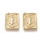 Brass Pendants, with Jump Rings, Long-Lasting Plated, Rectangle with Saint Benedict Medal/Saint Benedict, Real 18K Gold Plated, 18.5x14.5x2mm, Hole: 2.2mm