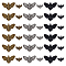 36Pcs 6 Style Alloy Pendants, Moth with Skull, Mixed Color, 13.5~27x20~43x2~3mm, Hole: 1.4~2.3mm, 6pcs/style