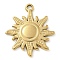 Ion Plating(IP) 304 Stainless Steel Pendants, Sun Charm, Real 14K Gold Plated, 20x18x2mm, Hole: 1.5mm