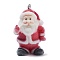 Christmas Theme Flocky Resin Pendants, With Platinum Iron Loop, Santa Claus, 35x22.5x18.5mm, Hole: 2mm