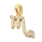 925 Sterling Sliver Micro Pave Clear Cubic Zirconia Pendants, Twelve Constellations Charms, Golden, Scorpio, 10~16x10~15.5x1.5~2mm, Hole: 2.5x5mm