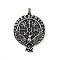 304 Stainless Steel Viking Pendants, Raven Odin Rune, Antique Silver, 56.5x41x7mm, Hole: 5.5x5mm