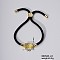Fashionable Cute Brass Oval Link Bracelets, Cord Slider Bracelets, Yellow, Golden