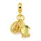 Rack Plating Brass & Resin European Dangle Charms, Shell Shape & Fish & Turtle Large Hole Pendants, Long-Lasting Plated, Cadmium Free & Lead Free, Real 18K Gold Plated, 25mm, Hole: 4mm