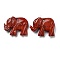 Natural Red Jasper Animal Pendants, Elephant Charms, 33~34x45~46x6.5~10.5mm, Hole: 3.2mm