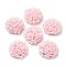 Glass Seed Beaded Cabochons, Cluster Beads, with Golden Plated Iron Perforated Disc Settings, Half Round, Misty Rose, 19.5x9mm