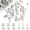 226Pcs 2 Size Opaque Colours Glass Seed Beads, 2-Hole, Rectangle, Silver Plated, 4.5~5.5x2~5.5x2~2.5mm, Hole: 0.5~0.8mm