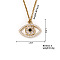 Fashionable Eye Brass Pendant Necklace, Hip-hop Trendy Cute Versatile Eye-catching Necklace, Golden, 15.75 inch(400mm)