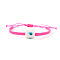Lampwork Bead Braided Bead Bracelets, Adjustable  Synthetic Fiber Braided Bracelets for Men Women, Column with Evil Eye, Hot Pink, Inner Diameter: 11 inch(28cm)