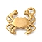 Ion Plating(IP) 304 Stainless Steel Pendants, Crab Charm, Golden, 15.5x17x1.8mm, Hole: 1.8mm