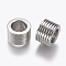 Tarnish Resistant 304 Stainless Steel Beads, Grooved Beads, Column, Large Hole Beads, Stainless Steel Color, 13x8.5mm, Hole: 8mm