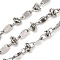 304 Stainless Steel knot with Oval Link Chains, Unwelded, Stainless Steel Color, 11.5x6x1.5mm