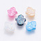 Resin Beads, Imitation Opal, Hologram Style, Dyed, Hamsa Hand//Hand of Miriam, Mixed Color, 14x12x3mm, Hole: 1mm