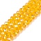 Electroplate Glass Beads Strands, AB Color Plated, Faceted, Rondelle, Dark Orange, 6x5mm, Hole: 1mm, about 80~85pcs/strand, 38~40cm
