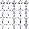 20Pcs 2 Styles Opaque Acrylic Pendants, Cross Charms, White, 45~45.5x25~28.5x3.5~4mm, Hole: 2~3mm, 10pcs/style