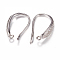 Brass Micro Pave Cubic Zirconia Earring Hooks, with Horizontal Loop, Platinum, 15x9x3mm, 9 Gauge, Hole: 0.5mm