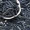 Glass Bugle Beads, Hematite Plated, 18x2.5mm, Hole: 0.5mm, about 2500pcs/bag