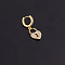 Brass Micro Pave Clear Cubic Zirconia Hoop Earrings, Golden, 8mm