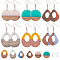 SUNNYCLUE 1 Bag 6 Pairs Resin Wood Pendant Acrylic Resin Earring Making Kit Bohemian Round Square Drop Mottled Earring Jewelry Arts Craft for Beginners Women