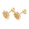 Flat Round Brass Micro Pave Clear Cubic Zirconia Cartilage Earrings, Golden, 7.5x7.8mm