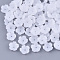 Opaque Resin Bead Caps, 5-Petal, Flower, White, 10x10.5x3.5mm, Hole: 1mm
