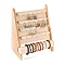 Wood Earring Displays, with Faux Suede, Rectangle, PeachPuff, 26.3x16.7x32.5cm
