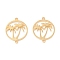 201 Stainless Steel Links, Manual Polishing, Ring with Coconut Tree PVD Vacuum Plating, Real 18K Gold Plated, 20x16x1.5mm, Hole: 1.5mm