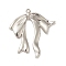 Rack Plating Alloy Pendants, Bowknot Charms, Platinum, 31.5x30.5x2mm, Hole: 1.5mm