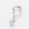 Tarnish Resistant 304 Stainless Steel Keychain Clasp Findings, Stainless Steel Color, 21x10x2~4mm, Hole: 2.5mm