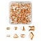 80Pcs 8 Styles Electroplate Glass Beads Strands, Pearl Luster Plated, Mixed Shapes, Sandy Brown, 8~15x7~10x4~5mm, Hole: 1~1.2mm, 10pcs/style