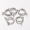 Brass Spring Ring Clasps, Jewelry Accessory, Platinum, 12mm, Hole: 2.5mm