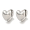 Heart Brass Hoop Earrings, Real Platinum Plated, 9x8mm