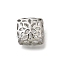 Brass Pendants, Cadmium Free & Nickel Free & Lead Free, Square Charms, Hollow, Real Platinum Plated, 16x15x12mm, Hole: 4x3mm