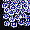 Handmade Polymer Clay Cabochons, Flat Round, Blue, 5.5x1.5mm