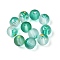 Frosted Baking Painted Glass Beads, with Golden Glitter Powder, Round, Teal, 8~8.5mm, Hole: 1.4~1.6mm, about 1500pcs/1000g