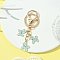 Alloy Enamel Keychain, with Iron Findings, Dog, Deep Sky Blue, 8.8cm