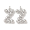 Brass Pendants, Cadmium Free & Nickel Free & Lead Free, Letter Charms, Platinum, 12x7x2mm, Hole: 1mm