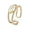 Brass Adjustable Open Rings, Cadmium Free & Nickel Free & Lead Free, Lip, US Size 6 3/4(17.1mm)