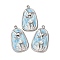 304 Stainless Steel Enamel Pendants, with ABS Plastic Imitation Pearl Beads, Bird, Trapezoid, 26.5x15.5x4.5mm, Hole: 1.8mm