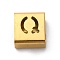 Ion Plating(IP) 304 Stainless Steel Square Slide Charms, Golden, Letter Q, 9x8x4mm, Hole: 3.5x8.5mm
