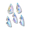 Glass Pendants, Nuggets, AB Color, Faceted, Clear AB, 22x9x4.5mm, Hole: 1.2mm