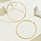Stylish 201 Stainless Steel Exaggerated Ring Hoop Earrings, Golden, 106mm