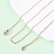 Brass Cable Chain Necklaces, with 304 Stainless Steel Lobster Clasps, Lead Free & Cadmium Free, Long-Lasting Plated, Rack Plating, Rose Gold, 17.60 inch(44.7cm)