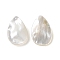 Natural White Shell Beads, Teardrop, Seashell Color, 13~14.5x9.5~10x2~3.5mm, Hole: 0.7mm