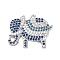 Brass Micro Pave Cubic Zirconia Pendants, Elephant Charms, Rack Plating, Long-Lasting Plated, Lead Free & Cadmium Free, Platinum, 16x20x2.5mm, Hole: 1mm