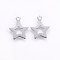 Tarnish Resistant 304 Stainless Steel Charms, Star, Stainless Steel Color, 12x10x0.5mm, Hole: 1mm